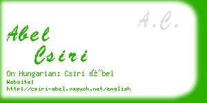 abel csiri business card